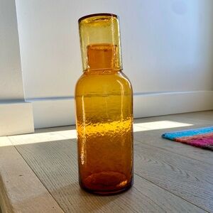 Creative Women handblown hammered glass carafe - NEW